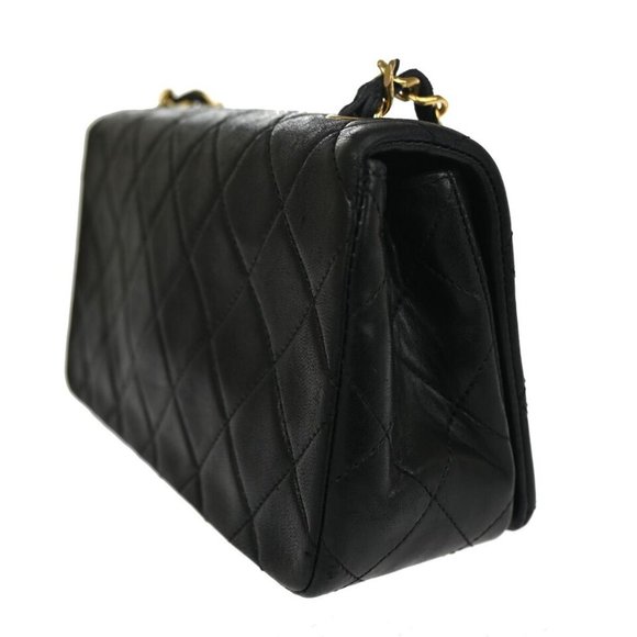 CHANEL CC Mini Matelasse Full Flap Chain Shoulder Bag Leather Black GHW - Picture 15 of 16